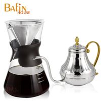 Bafin House syg 免濾紙玻璃咖啡壺組 welead 不鏽鋼宮廷壺 500ml