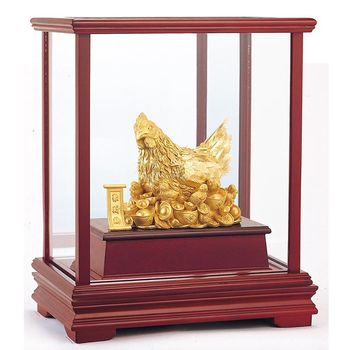 【開運陶源】 純金 立體金箔櫥窗禮品～金雞母 聚財雞 居家富貴/金雞聚寶 