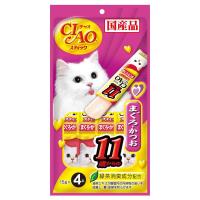 CIAO 日本 寒天肉泥11歲-鰹鮪魚(15公克4條)5包