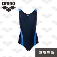 限量 春夏日本款 加大尺寸 arena 女士 休閒運動款 L7220WEV 連身三角泳衣 保守 U背 防潑水 運動顯瘦泳衣