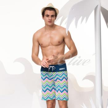 沙兒斯品牌 率性曲線條紋大男海灘泳褲 NO.B55609