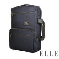 ELLE 城市都會休旅系列 3WAY大容量機能收納13吋筆電手提/後背/公事包 -深藍色