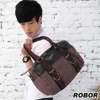 韓系型男 ROBOR典雅百搭側背/手提/斜背三用包(咖色)