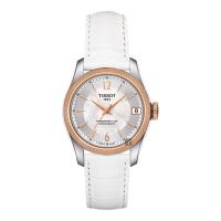 TISSOT天梭 Ballade COSC 80小時矽游絲機械女錶 玫瑰金框x白 32mm T1082082611700