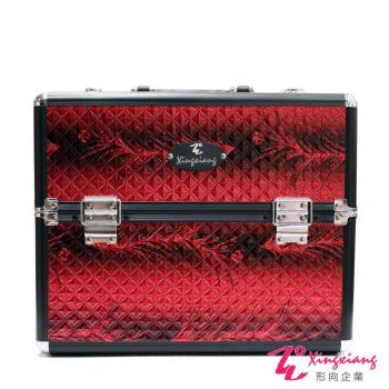 Xingxiang形向 紅蟒蛇紋手提精緻輕盈化妝箱 6K-14