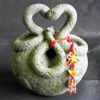 【開運陶源】秤心如意系列禮品--石塑造十二生肖.蛇