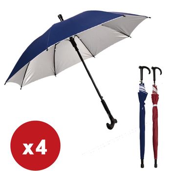 超值4入 手杖長柄 戶外登山防滑拐杖傘 晴雨傘-兩色任選