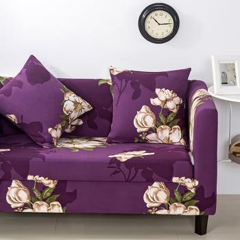 挪威森林 沙發套/沙發罩 舒適彈性紫色花園(單人座)