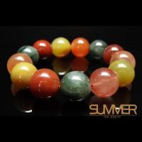 【SUMMER寶石】天然三色兔毛水晶手珠《 90g 》以上(隨機出貨)