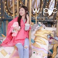 w.p.c垂墜斗篷款 時尚雨衣/風衣(R1004)-桃紅點點