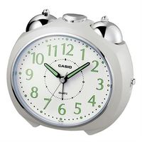 【CASIO】圓弧流線造型鬧鐘-白(TQ-369-7)