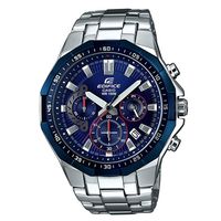 【CASIO】EDIFICE 多角切割不鏽鋼拼接錶圈賽車錶-藍 (EFR-554RR-2A)