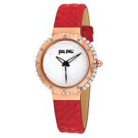 Folli Follie Heart4Heart 幸運草晶鑽女錶 銀x紅 33mm WF13B032SPW-RE