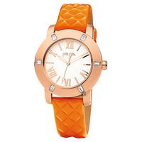 Folli Follie Donatella 璀璨水鑽亮采女錶 玫瑰金框x橘 34mm WF1B005SPS-OR