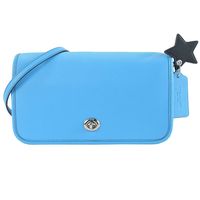 COACH Turnlock Crossbody 皮革斜背包(天空藍)