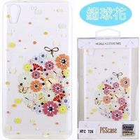 【奧地利水鑽】HTC Desire 728 花系列保護軟套 (繡球花)