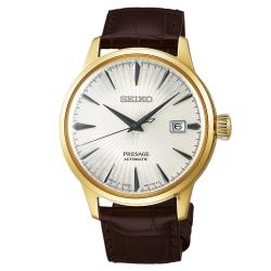 SEIKO Presage Cocktail調酒師機械錶 銀白x金框 40mm 4R35-01T0G SRPB44J1