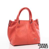 Diana Janes 牛皮鴕鳥皮壓紋造型兩用包