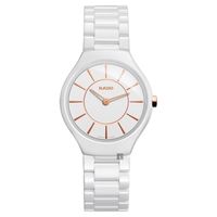 RADO 雷達 真薄系列陶瓷石英女錶 白 30mm R27958102