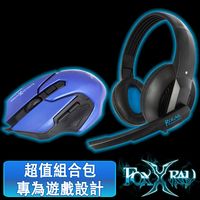 FOXXRAY 極地響狐電競耳麥滑鼠組(FXR-CAM-05/極地藍)