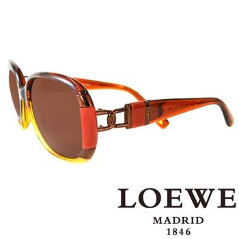 LOEWE 西班牙皇室品牌羅威兩環扣太陽眼鏡(咖啡) - SLW807-0D92