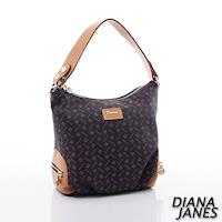 Diana Janes 經典LOGO 牛皮 兩用女包-紫