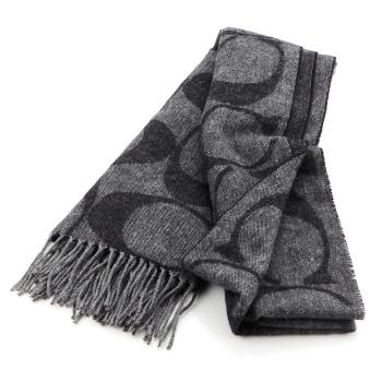 COACH C LOGO 義大利製 羊毛圍巾(共五款)