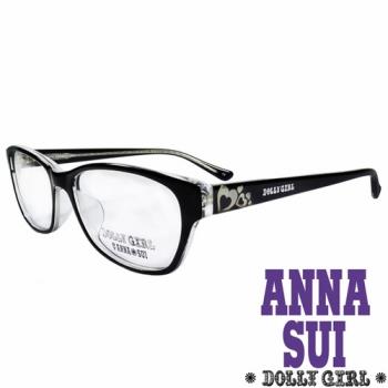 Anna Sui安娜蘇日本Dolly Girl系列可愛少女愛心款造型平光眼鏡‧黑【DG528-016】
