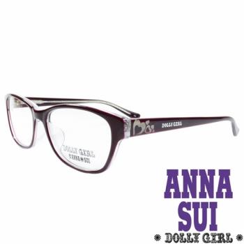 Anna Sui安娜蘇日本Dolly Girl系列可愛少女愛心款造型平光眼鏡‧咖啡【DG528-711】
