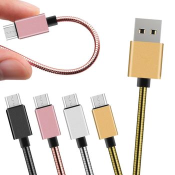 AISURE Micro USB 2.4A鋁風快速傳輸彈簧充電線-20cm+100cm (兩條組)