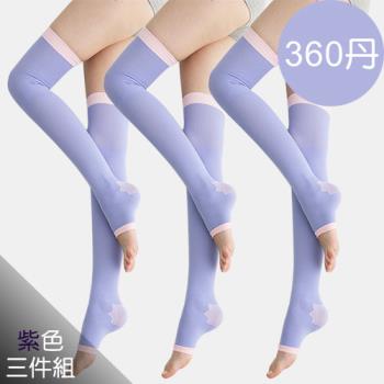 足下物語 台灣製 360丹美化曲線睡眠襪 3件組(紫)