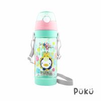 任-PUKU藍色企鵝 動物萬花筒Tritan水壺550ml-湖水綠