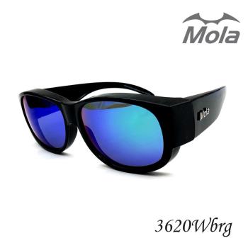 MOLA摩拉前掛式偏光太陽眼鏡 套鏡 彩色多層膜 男女一般臉型 近視可戴