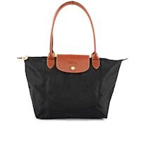LONGCHAMP S號長把摺疊水餃包(黑色) 2605089001
