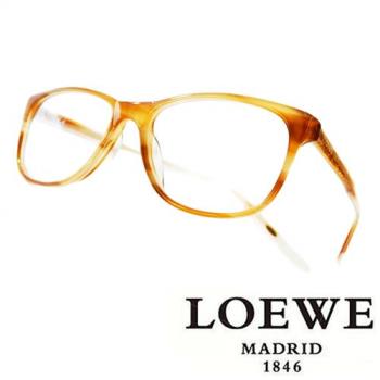 LOEWE 金邊平光眼鏡（咖啡）VLW854－0AGD