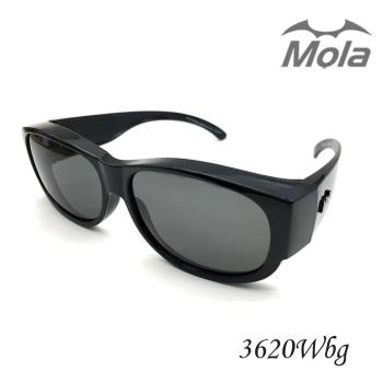 MOLA 摩拉包覆式偏光太陽眼鏡 近視可戴 男女 超輕量 UV400-3620Wbg