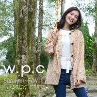 w.p.c.時尚雨衣/風衣 後腰釦帶款R1015-棕黃碎花
