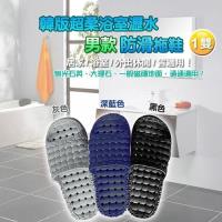 韓版超柔浴室瀝水防滑拖鞋 (男款)- 1雙入