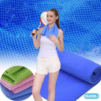 日本SANKI-冰涼毛巾2入粉紅色+藍色 (95CmX20Cm)