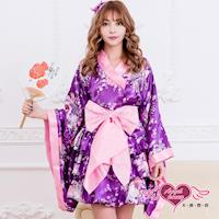 天使霓裳 角色扮演 紫花戀香 改良式日系和服浴衣(紫粉M.XL) KH73012