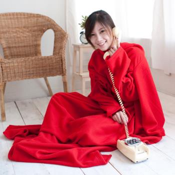 【米夢家居】紅喜迎春~100%台灣製造~輕柔懶人袖毯