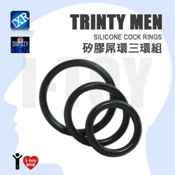 【黑】美國 XR brands 矽膠屌環三環組 TRINITY MEN Silicone Cock Rings
