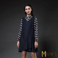 MONS歐系學院風毛呢背心式羊毛洋裝