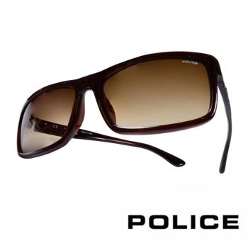 POLICE 義大利警察都會款個性型男眼鏡-膠框(琥珀) POS1883E0958