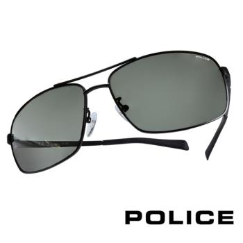 POLICE 義大利警察都會款個性型男眼鏡-金屬框(黑色) POS8879E0531