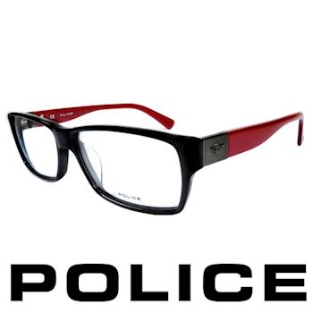 POLICE 義大利警察都會款個性型男眼鏡-膠框(深紅) POV1772E700R
