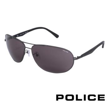 POLICE 都會時尚飛行員太陽眼鏡 (鐵灰色) POS8757E0627