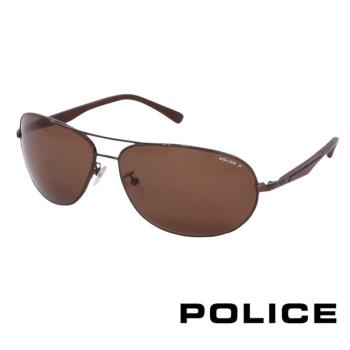 POLICE 都會時尚偏光飛行員太陽眼鏡 (古銅色) POS8757EK05P