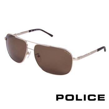 POLICE 都會時尚偏光飛行員太陽眼鏡 (金色) POS8747E349P