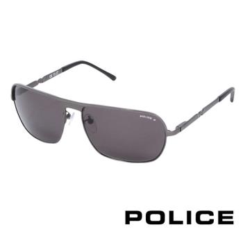 POLICE 都會時尚偏光飛行員太陽眼鏡 (銀灰色) POS8745E584P